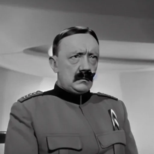 Prompt: A still of Hitler in Star Trek