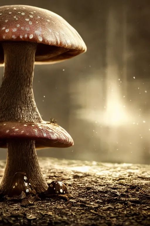 Prompt: a magic mushroom growing from an old dusty book, dramatic lighting, cinematic, establishing shot, extremely high detail, foto realistic, cinematic lighting, post processed, concept art, high details, cinematic, 8k resolution, beautiful detailed, photorealistic, digital painting, artstation, concept art, smooth, sharp focus, artstation trending, octane render, unreal engine