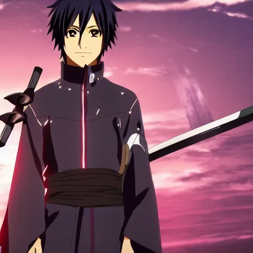 Image similar to Remi Malek as sasuke Sword Art Online Movie Adaptation