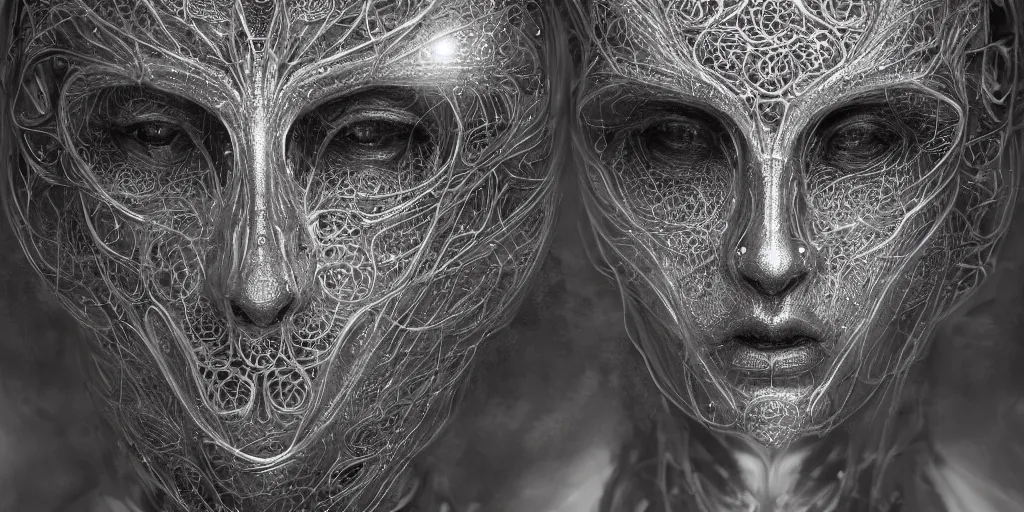 Prompt: hyperrealistic photography of a stunningly beautiful cyborg male, intimate, intricate filigree, fibonacci, in the style of beth cavener, jin kagetsu, and wlop, highly detailed, chrome face symmetry, masterpiece, award winning, sharp focus, concept art, high key, ambient lighting, 8 k, octane render,