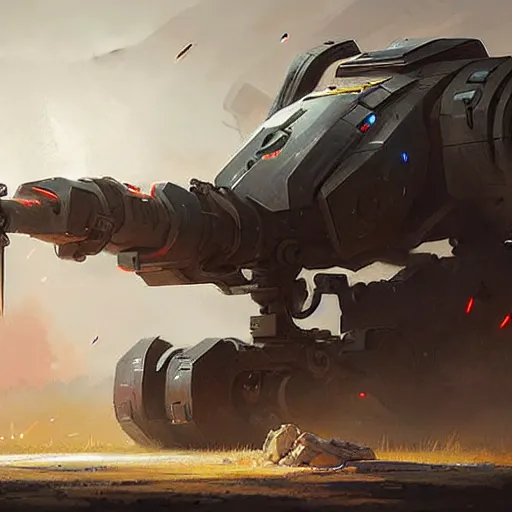 Image similar to a heavily armed battlebot, extremely detailed digital art by greg rutkowski