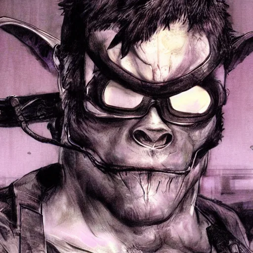 Image similar to punished bonzi buddy, concept art by yoji shinkawa