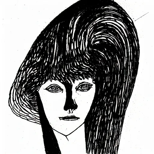 Image similar to drawing portrait of woman by Druillet