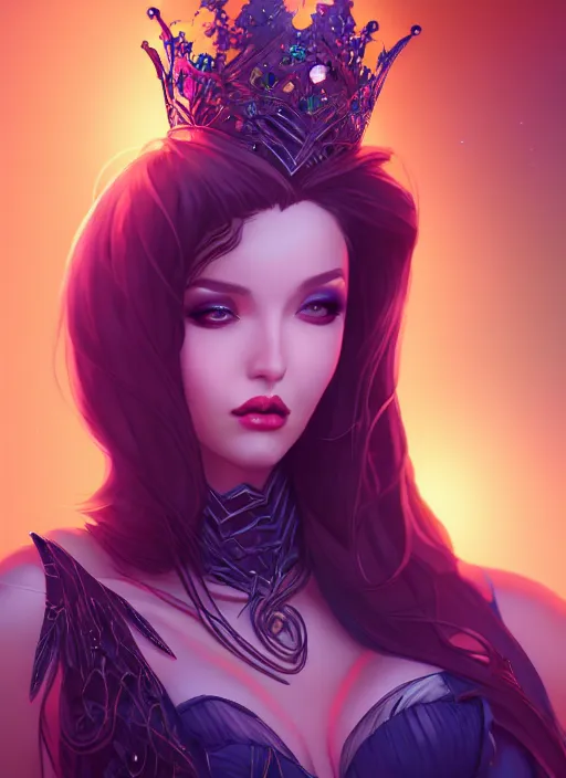 Prompt: queen of the night, highly detailed, artgerm style, artstation, soft light, sharp focus, illustration, character design, concept art