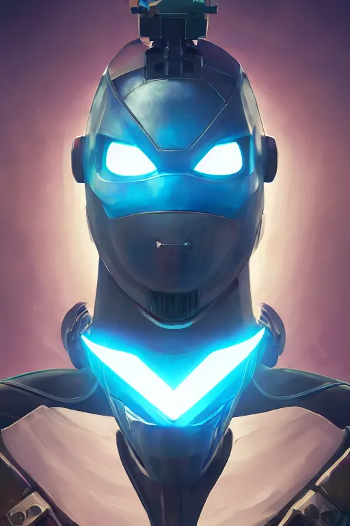 Image similar to epic mask helmet robot ninja portrait stylized as fornite style game design fanart by concept artist gervasio canda, behance hd by jesper ejsing, by rhads, makoto shinkai and lois van baarle, ilya kuvshinov, rossdraws global illumination radiating a glowing aura global illumination ray tracing hdr render in unreal engine 5