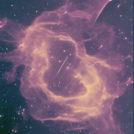 Image similar to a space nebula in the shape of a joystick, taken with hubble telescope,