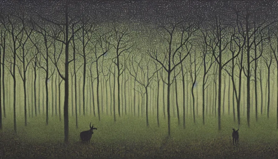 Image similar to Night forest,by David Inshaw