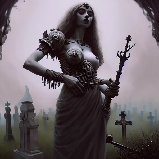 Image similar to bone goddess, beautiful girl, full body, bone throne, in a cemetary, realistic, serov, surikov, vasnetsov, repin, kramskoi, insanely detailed, charlie bowater, tom bagshaw, high resolution, octane rendered, unreal engine, illustration, trending on artstation, masterpiece, 8 k