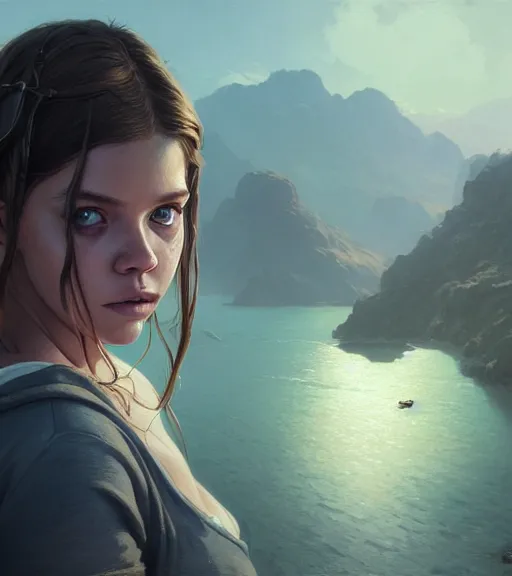 Image similar to highly detailed portrait of barbara palvin in gta v, stephen bliss, unreal engine, fantasy art by greg rutkowski, loish, rhads, ferdinand knab, makoto shinkai and lois van baarle, ilya kuvshinov, rossdraws, tom bagshaw, global illumination, radiant light, detailed and intricate environment