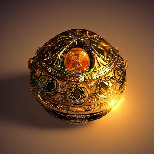 Prompt: magical artifact, faberge, intricate, artstation, dramatic lighting