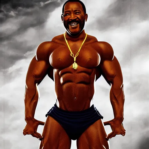 Image similar to marvin gaye with a physique of a body builder, hyper realistic, ultra detailed, cinematic, dynamic lighting, photorealistic, refined, intricate, digital art, digital painting, masterpiece, 8k,