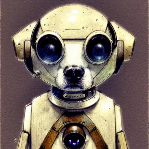 Image similar to cute robot dog, muted colors, by jean - baptiste monge