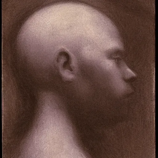 Prompt: A beautiful photograph of a human head. The head is seen from multiple perspectives at once, as if it is being turned inside out or seen through a kaleidoscope. Every angle and curve of the head is explored and emphasized, creating an optical illusion that is both confusing and mesmerizing. by Robert Antoine Pinchon, by Odilon Redon lines, ecstatic