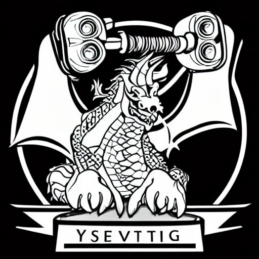 Image similar to svg vector sticker of, dragon, rocking out, wearing headphones, huge speakers, dancing, rave, DJ, spinning records, digital art, amazing composition, rule-of-thirds, award-winning, trending on artstation, featured on deviantart