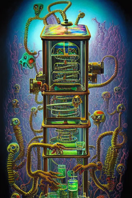 prompthunt: a photorealistic painting of the transparent glass faceted  diamond cut isometric nightmare horror machine by johfra bosschart, lisa  frank, dark fantasy art, high detail, trending on artstation