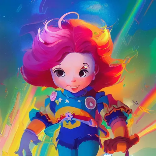 Image similar to hero world rainbow brite, behance hd by jesper ejsing, by rhads, makoto shinkai and lois van baarle, ilya kuvshinov, rossdraws global illumination