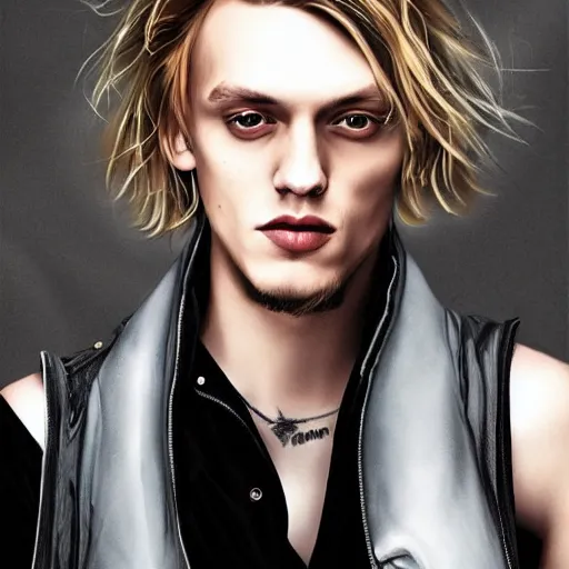 Image similar to jamie campbell bower, art, ross tran