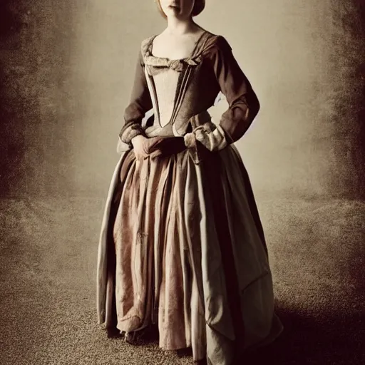 Image similar to a true-to-life photoshoot of Saoirse Ronan in period dress
