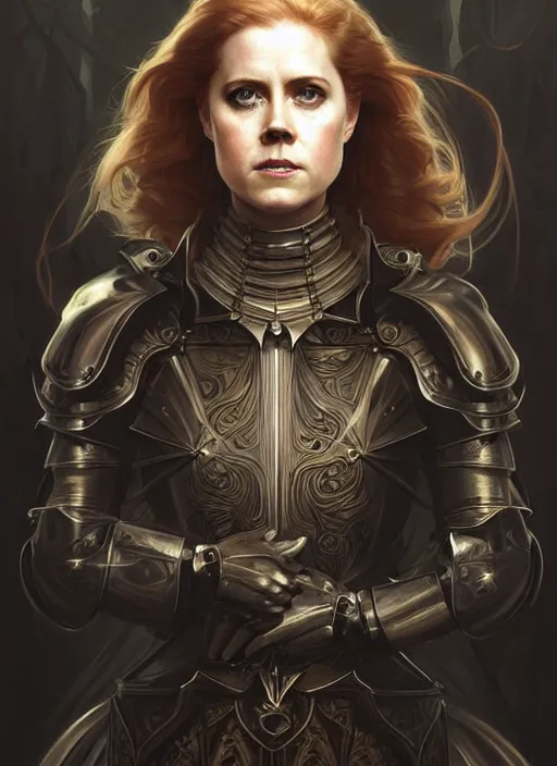 Prompt: symmetry!! portrait of amy adams as a knight, horror, fashion, dark!! intricate, elegant, highly detailed, digital painting, artstation, concept art, smooth, sharp focus, illustration, art by artgerm and greg rutkowski and alphonse mucha