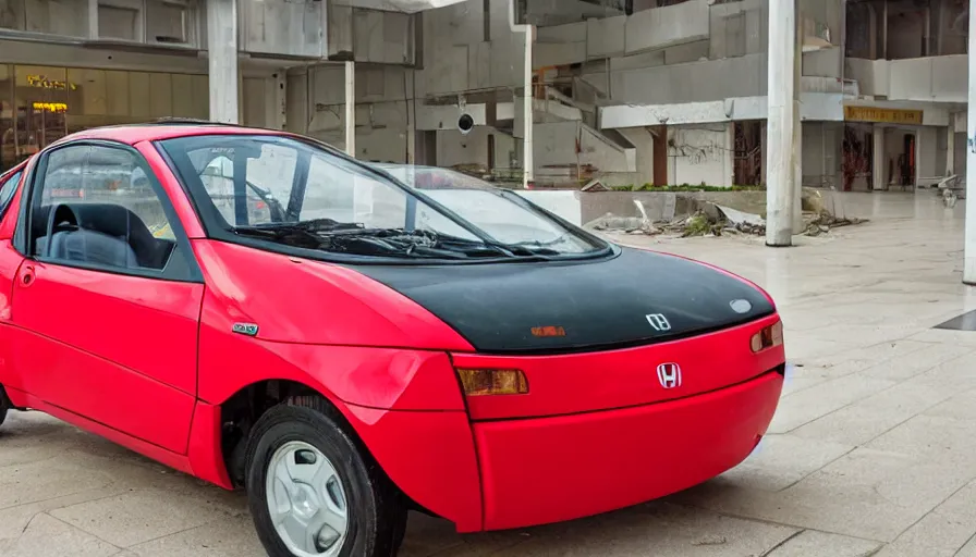 Prompt: a honda beat, in an abandoned mall