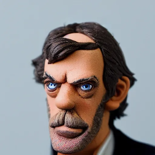 Prompt: a muppet hugh laurie, very detailed, realistic, sigma 35 mm f/1.4