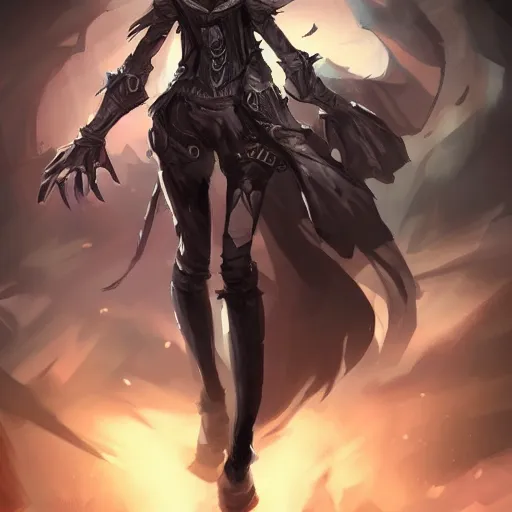 Prompt: concept art, gothic, ultra-wide shot, character design, highly detailed full body, beautiful figure, dynamic pose, fierce