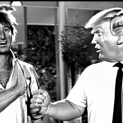 Prompt: Donald trump meets Shaggy from Scooby Doo (1969)