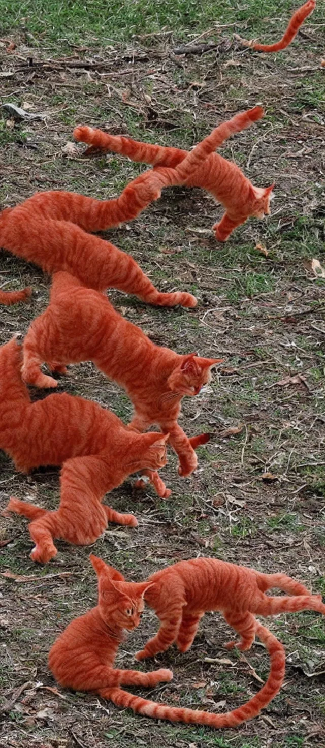 Prompt: tornado made of red cats