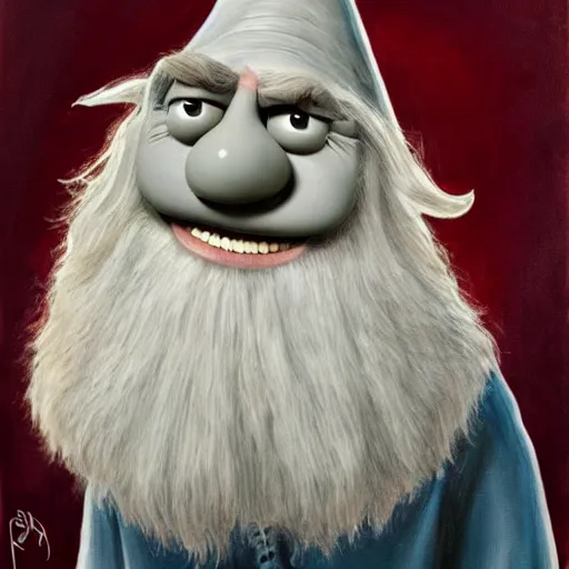 Image similar to gandalf as mr. potato head, painting