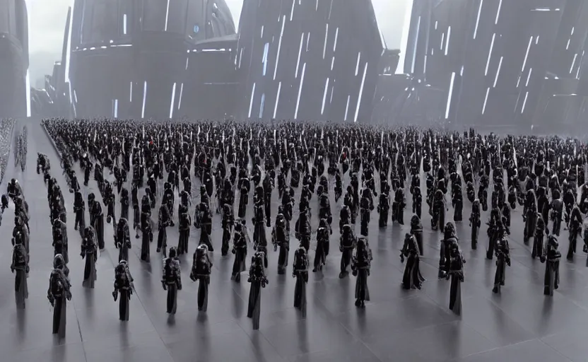 Prompt: ''A thousand Darth Vaders together''