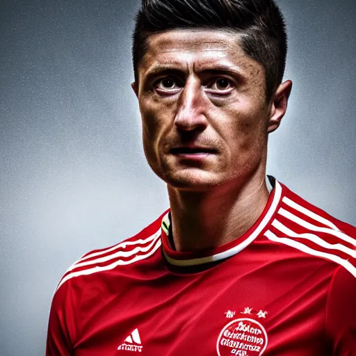 Prompt: 4k,ultra detailed portrait of Robert lewandowski by Rachel Ruysch