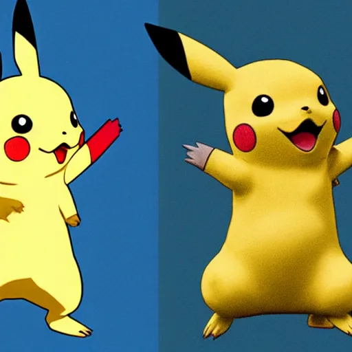 Image similar to pikachu but there is something slightly off, a subtle uncanny change