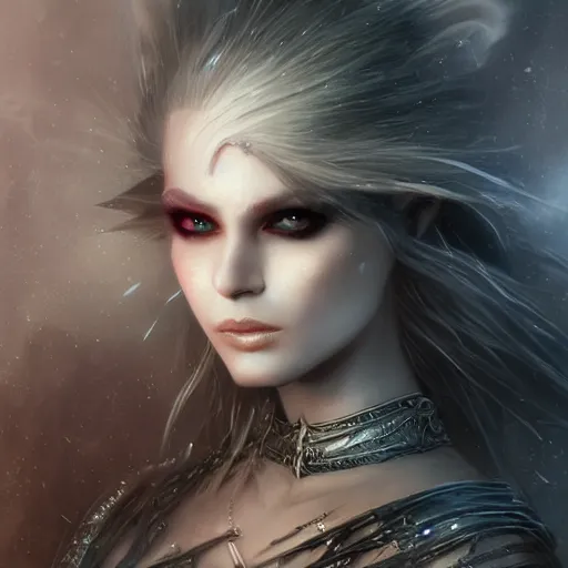 Prompt: kerli koiv, zelda, darkwave, darksynth character portrait, sharp, digital matte painting, art by luis royo, greg rutkowski, wlop, dramatic lighting, trending on artstation