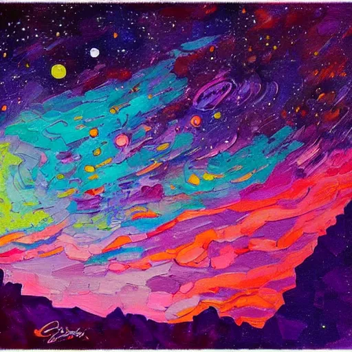 Image similar to Dreaming of outer space, by Erin Hanson, lofi colors