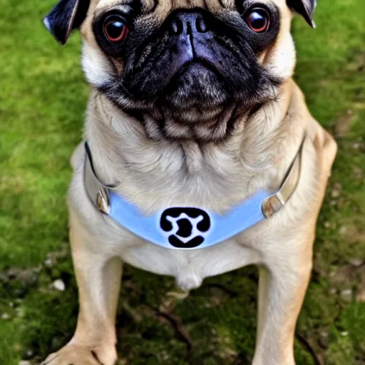 Prompt: a pug with a third eye