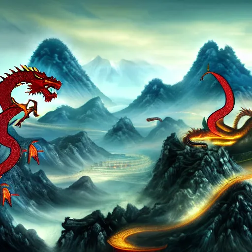 Image similar to Chinese president, bananas weapon, battle the dragon, centered, highly detailed, mountains, epic composition, background, fantasy art, 8k