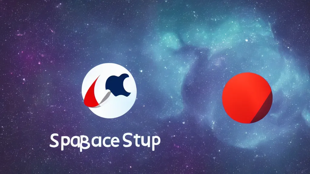 Image similar to space startup logo in apple style