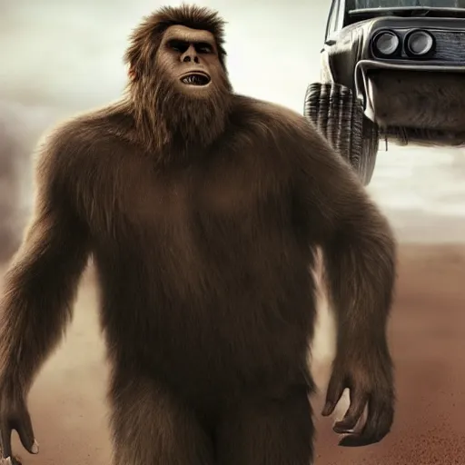 Prompt: bigfoot in mad max