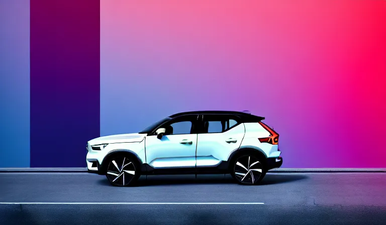 Prompt: a beautiful, sharp focus, clean lines. white volvo xc 4 0 in an urban cityscape. vaporwave ombre rendering. outrun style. trending on artstation. recommended for you behance. by chris moore. by edward hopper. ambient occlusion. digital matte painting. metropolis filmic. gotham city.