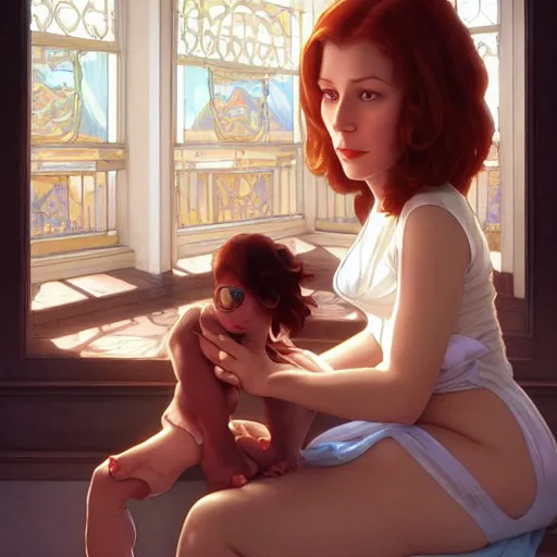 Image similar to lois griffin, family guy, intricate, elegant, highly detailed, digital painting, artstation, concept art, smooth, sharp focus, illustration, art by artgerm and greg rutkowski and alphonse mucha and william - adolphe bouguereau