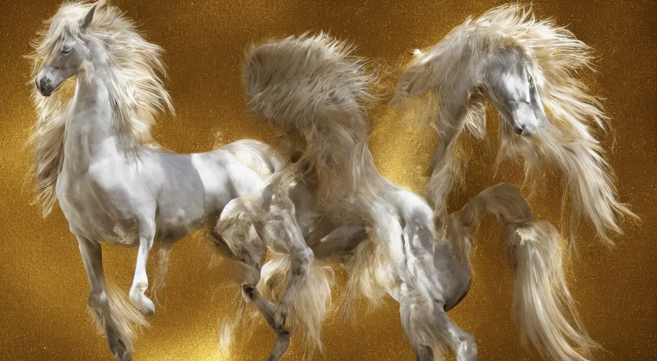 Image similar to beautiful pegasus with golden fur