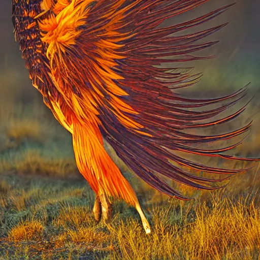 Image similar to Wildlife photography of a phoenix, award winning photograph, 8k