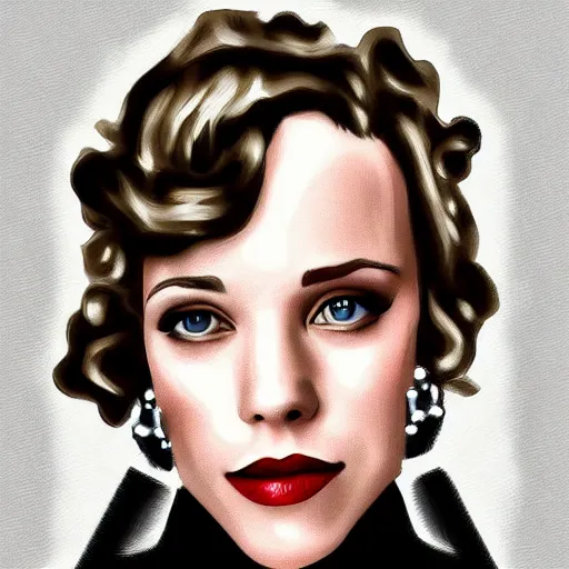 Prompt: rachel mcadams as a 1 9 2 0 s mob gangster, detailed digital painting, intricate