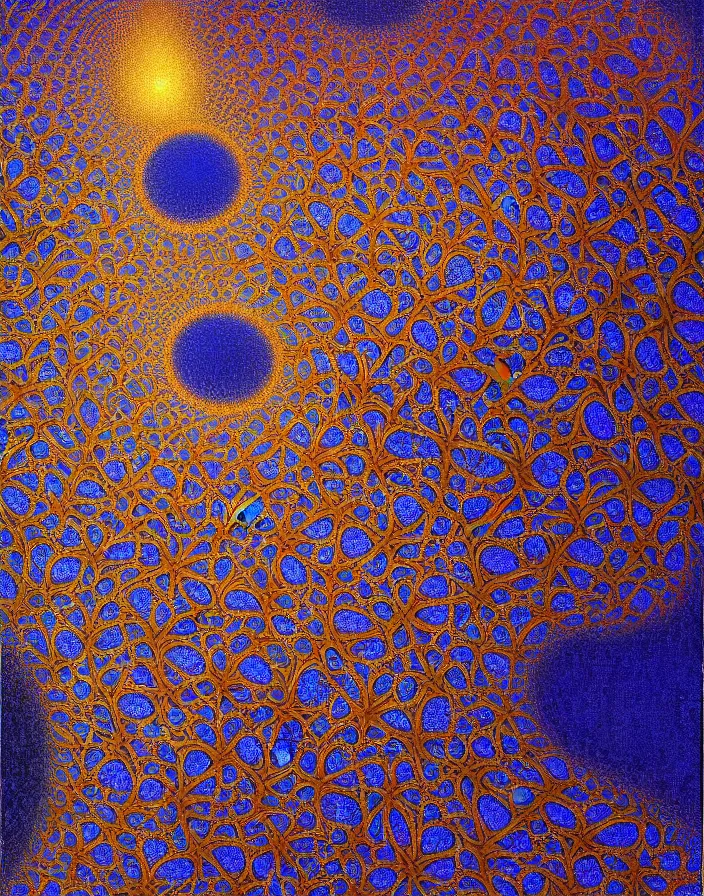 Prompt: fractal, mandelbrot set by jean delville