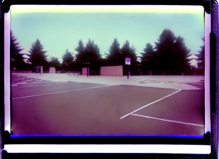 Image similar to polaroid photograph of an empty blockbuster store parking lot, liminal space, familiar place, mannequins, black mold, amateur, unreal engine, photorealistic, trending on artstation