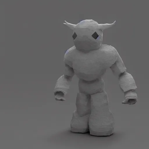 Image similar to snow golem - 3 d render - blender render - long horns - front view