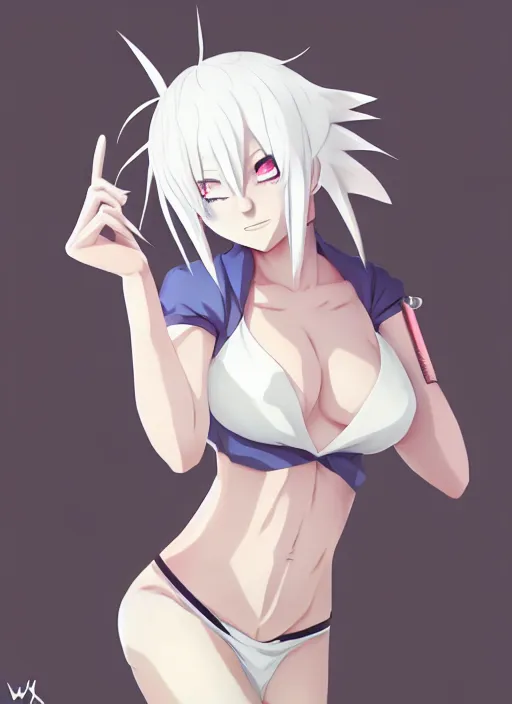 Prompt: cell shaded beautiful anime girl with white hair, full body | | anime key visual, official media, illustrated by wlop, moebius, studio ghibli, trending on pixiv, beautiful, clean linework, extreme detail