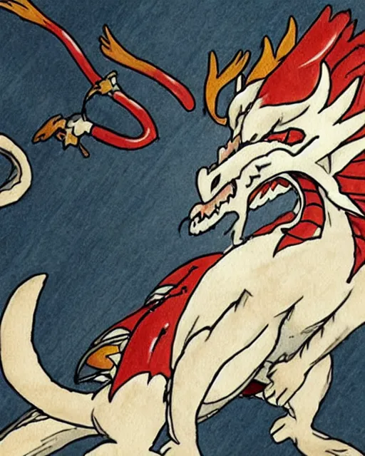 Image similar to haku as a dragon from spirit away