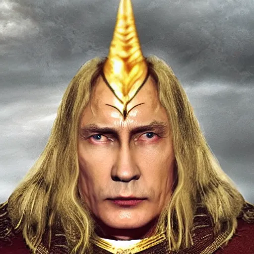 Prompt: vladimir putin as sauron in lord of the rings