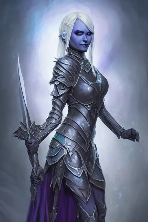 Image similar to drow princess, wearing armour, highly detailed, d & d, fantasy, highly detailed, digital painting, trending on artstation, concept art, sharp focus, illustration, global illumination, ray tracing, realistic shaded, art by artgerm and greg rutkowski and thomas cole and wayne barlowe